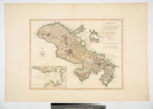 Martinico, Done from Actual Surveys and Observations, made by English Engineers whilst the Island was in their Possession. By Thomas Jefferys Geographer to the King. Lately improved by an officer