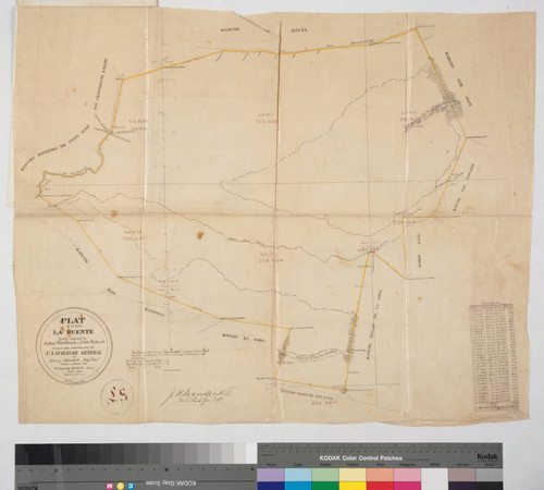 Rancho la Puente : S72 Plat of the Rancho La Puente finally confirmed to Julian ; Workman & John Roland i.d., Rowland