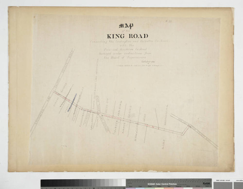 Map of the King Road connecting the Lexington and Gallatin County Road with the Pico and Anaheim County Road