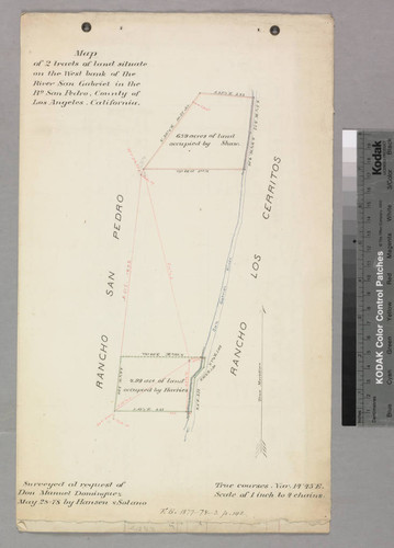 Map of 2 tracts of land.; West bank of the River San Gabriel