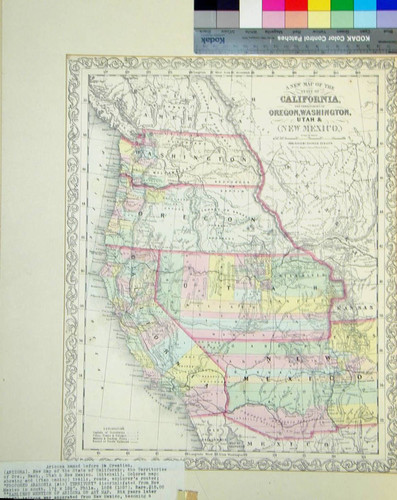 New Map of the State of California, the Territories of Oregon, Washington, Utah & New Mexico