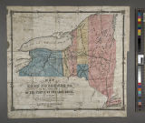 Map of Ho-De-No-Sau-Nee-Ga or the Territories of the People of the Long House in 1720 : exhibiting the home country of the Iroquois with the aboriginal names of their villages, lakes, rivers, streams & ancient localities, and the courses of their principal trails / by Lewis H. Morgan