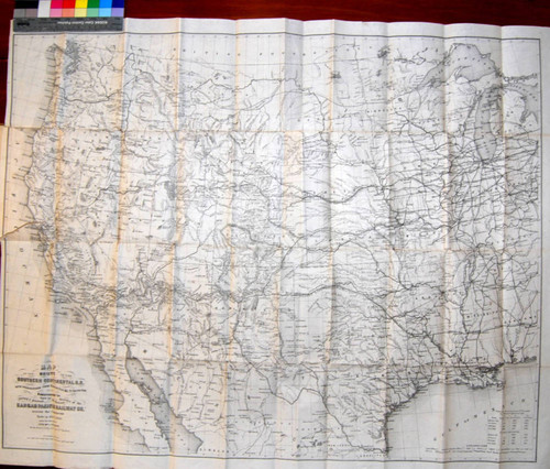 Map of the Route of the Southern Continental R. R. with connections from Kansas City, Mo. Fort Smith, Ark. and Shreveport, La.; Giving a general View of the Recent Surveys of the Kansas Pacific Railway Co, across the Continent / Made in 1867 & 1868 under the direction of Gen. Wm J. Palmer on the Routes of the 32nd & 35th Parallels