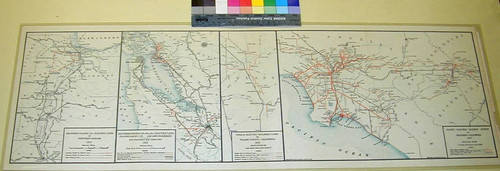 Pacific Electric Railway system in Southern California, 1917; Visalia Electric Railroad Lines in Tulare County, California, 1917; Southern Pacific Co. (West. Div.) Electric Lines, Peninsular Ry. Co., San Jose Railroads San Francisco Bay Territory, 1917 ; Southern Pacific Electric Lines in Northern Oregon, 1917