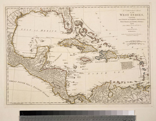 Compleat Map of the West Indies, Containing the Coasts of Florida, Louisiana, New Spain, and Terra Firma: with all the Islands. By Samuel Dunn, Mathematician