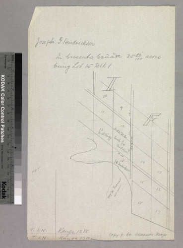 Rancho la Cañada : S86, northern boundary - Joseph G. Hendrickson lot