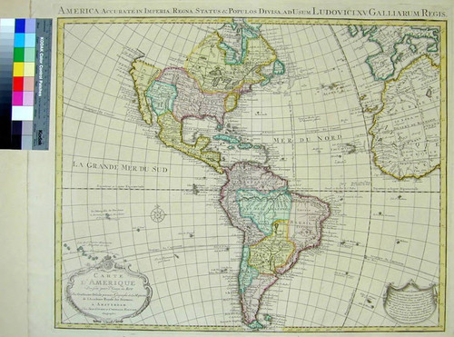 Carte d'Amerique : dresée pour l'usage du Roy / par Guillaume Delisle premier Geographe de Sa Majesté de l'Acadaemie Royale des Sciences