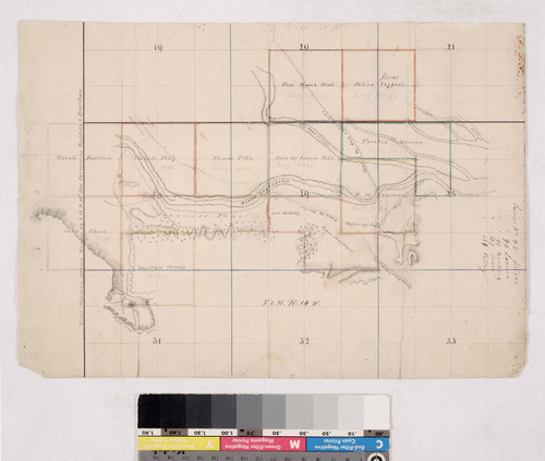 Ranchos Providencia and Cahuenga: parcels along Los Angeles River, showing structures, parcel owners, and surface detail, sec. 20, 21, 28-31, T.1N. R.14W. S.B.M., combining surveys 45, 90, 91, 107, 114