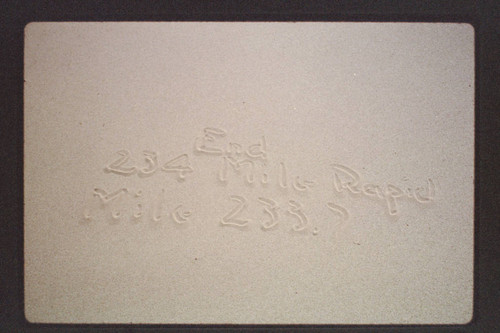 Sand marking end of 234 Mile Rapids; Mile 233.7