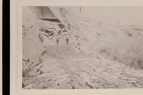Roadway between Hole in the Rock and the San Juan River. Right bank; Glen Canyon. Nathaniel Galloway is the figure at the right