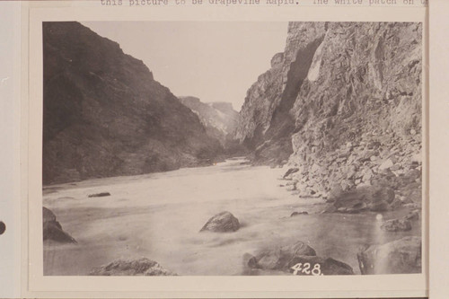 Downriver from right bank at head of Grapevine Rapid