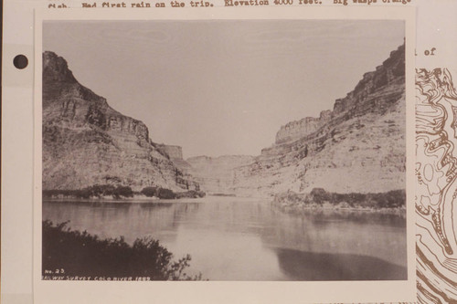 Into the mouth of the Green River from the left bank of the Colorado. End of Kendrick survey and start of Stanton survey- Sta. 8489+50