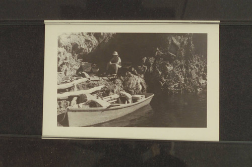 [Freeman (?) in outboard motorboat on Lake Mead]