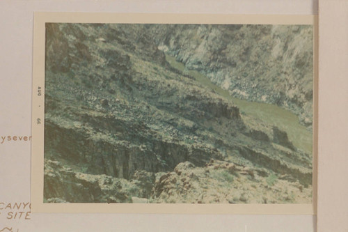 Middle part of the climbing route used by Ervin in 1931 to escape the inner gorge above 234 Mile Rapid