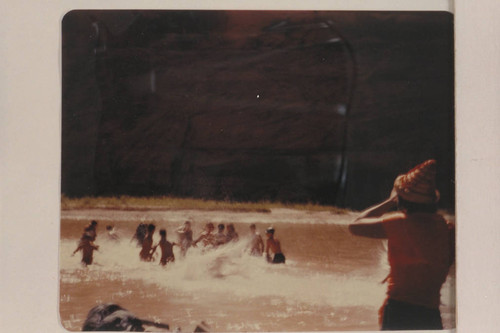 Georgie White's party water-fighting in Glen Canyon