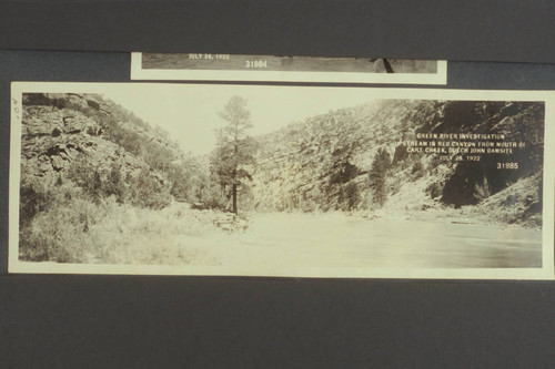 Green River Investigation: Upstream in Red Canyon from Mouth of Cart Creek, Dutch John Damsite