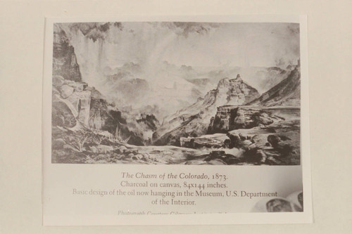 "The Chasm of the Colorado'"; basic design in charcoal on canvas [by Thomas Moran]