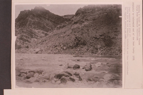 Running a Rapid in Cataract Canyon. Probably by McCormick and of the Best Party, 1891