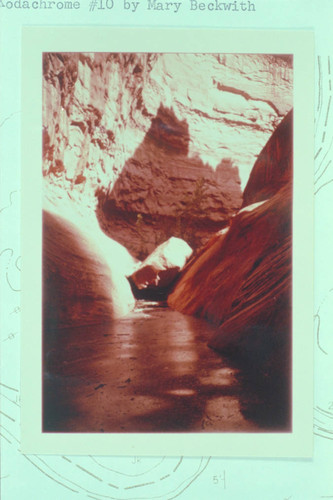 Lake Powell backed into Crevice Canyon or Lake Powell as it buries Hidden Passage