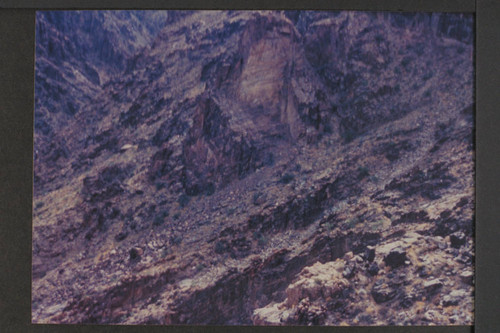 Pre-Cambrian just below the Tapeats on the 1931 climbing route used by Ervin