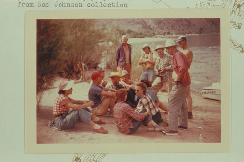 Wright-Rigg party in Cataract Canyon above mouth of Gypsum Canyon, Mile 197