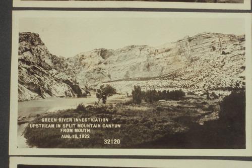 Green River Investigation; upstream in Split Mountain Canyon from mouth