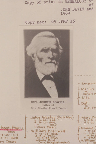 Rev. Joseph Powell, father of John Wesley Powell