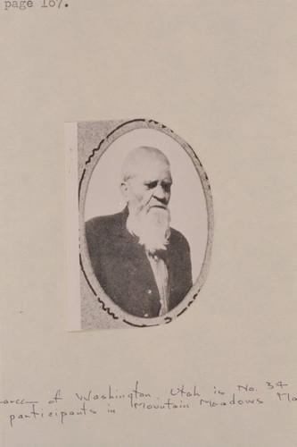 James Pearce, son of Harrison Pearce who established Pierces Ferry. James Pearce of Washington, Utah, is No. 34 on John D. Lee's list of participatns in Mountain Meadows Massacre