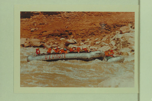 Georgie White's party on her boloneys in Soap Creek Rapid