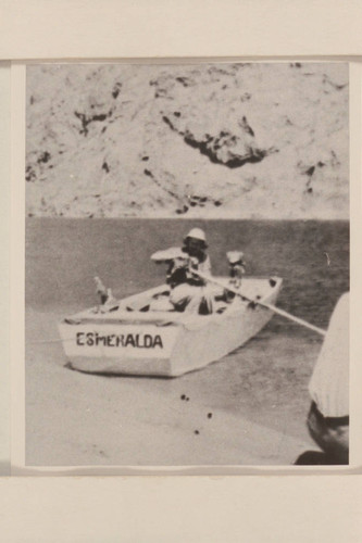 The "Esmeralda," Hudson's first skiff used in 1941, Mar., for a run from Boulder Dam to Needles