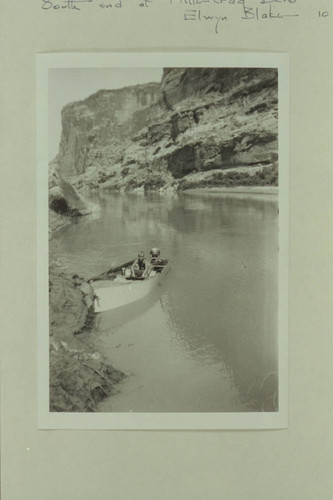 12 year-old Martin Blake, in the Blake motor-boat in Narrow Canyon