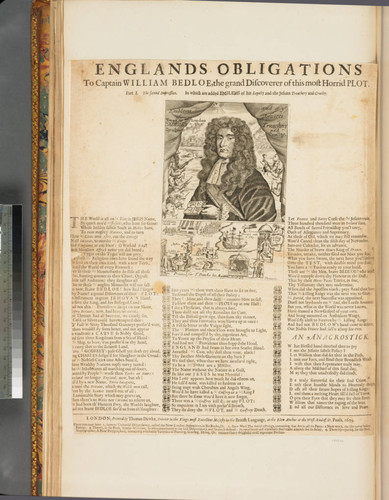 Englands obligations to Captain William Bedloe, the grand discoverer of this most horrid plot. Part I. The second impression. In which are added emblems of his loyalty and the Jesuits treachery and cruelty