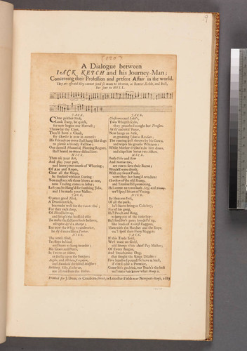 A dialogue between Iack Ketch and his journey-man concerning their profession and present affair in the world. They are affraid they cannot send so many to heaven, as Baxter, Lobb, and Bull, has sent to hell