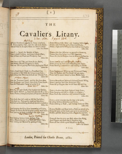 The Cavalier's litany