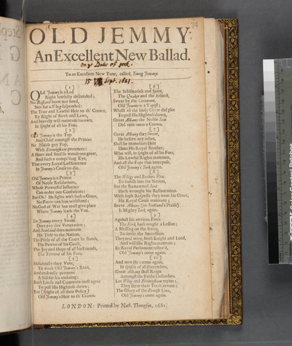 Old Jemmy: an excellent new ballad. To an excellent new tune, called, Young Jemmy