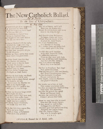 The new Catholick ballad. To the tune of Chivy-chace