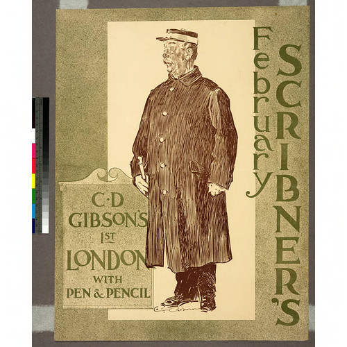 Scribner's February : C D Gibson's 1st London with pen & pencil