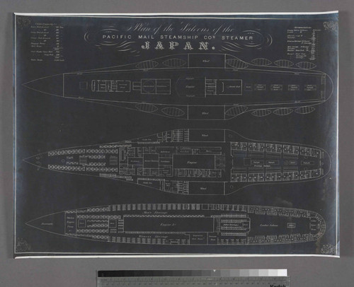 Plan of the saloons of the Pacific Mail Steamship Co.'s Steamer Japan