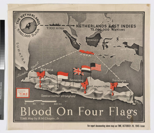 Blood on four flags