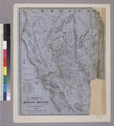 Map of the Mining Region of California. 1855