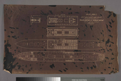 Cabin Plan of the Pacific Mail Steamship Co's. new twin screw steamships, Transpacific service,"Manchuria" & "Mongolia"