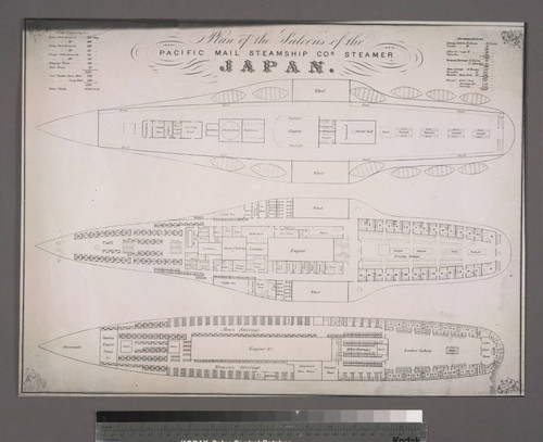 Plan of the saloons of the Pacific Mail Steamship Co.'s Steamer Japan