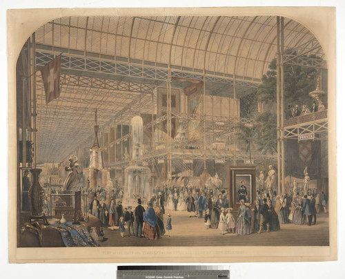 View of the nave and transept of the great exhibition building, Hyde Park