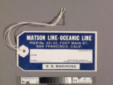 SS Mariposa baggage label