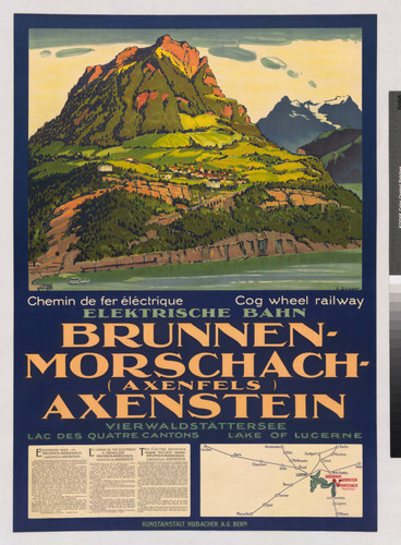 Elektrische bahn Brunnen-Morschach-(Axenfels)-Axenstein = Le chemin de fer électrique a crémaillère Brunnen-Morschach-(Axenfels)-Axenstein = The electric mountain railway Brunnen-Morschach-(Axenfels)-Axenstein