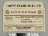 S.S. Yale ticket envelope