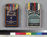 Six boxed sets of crayons manufactured by The American Crayon Company