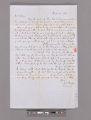 Joel Shrewsbury letter to William Dickinson