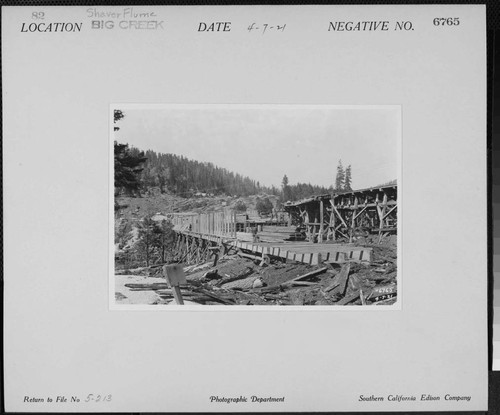 Big Creek, Shaver Lake Dam - General view of Shaver Flume