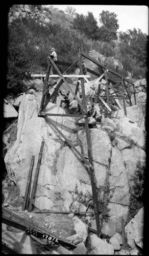 Tule River Powerhouse - Rebuilding Flume Line - construction site